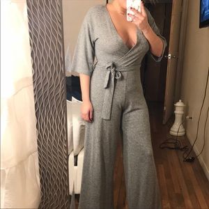 Zara grey knit jumpsuit